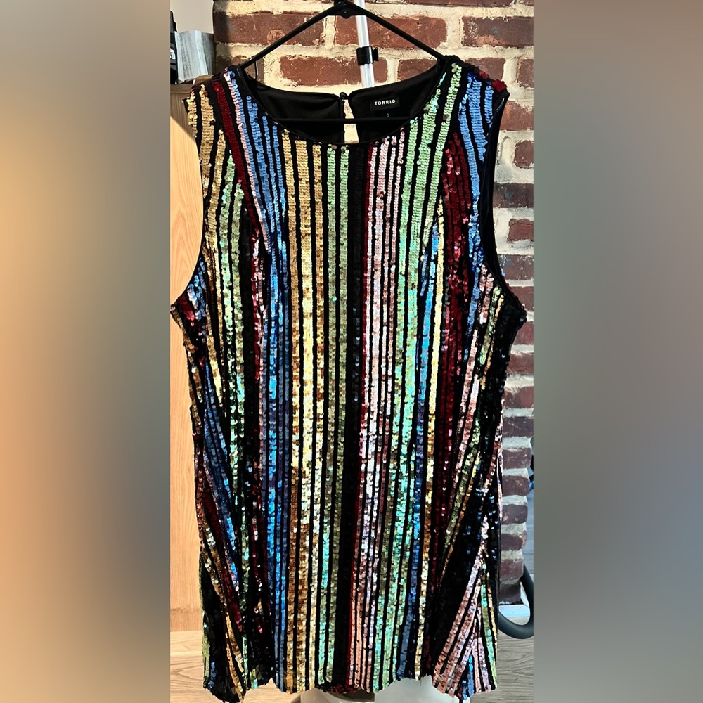 Gorgeous Multicolor Sequin Sleeveless Dress